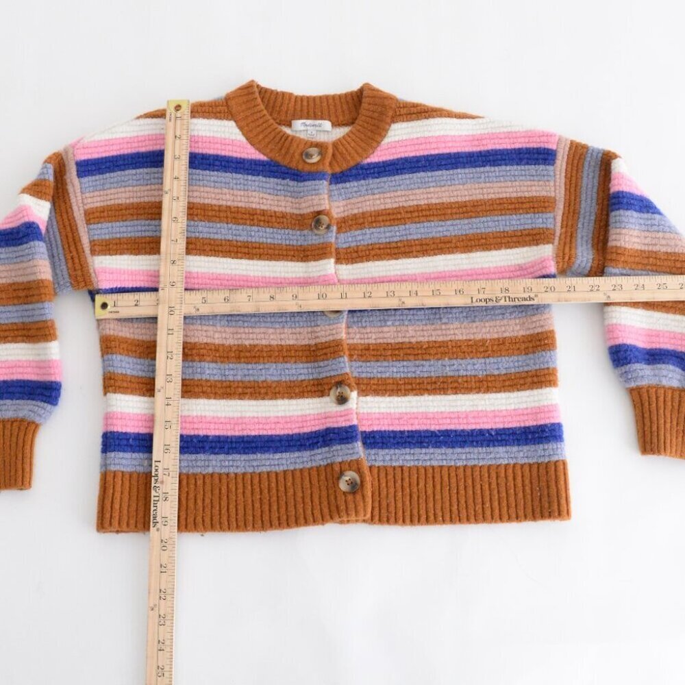 Madewell Striped Cardigan in Brown, Blue, Pink, Lavender, White - Picture 4 of 10